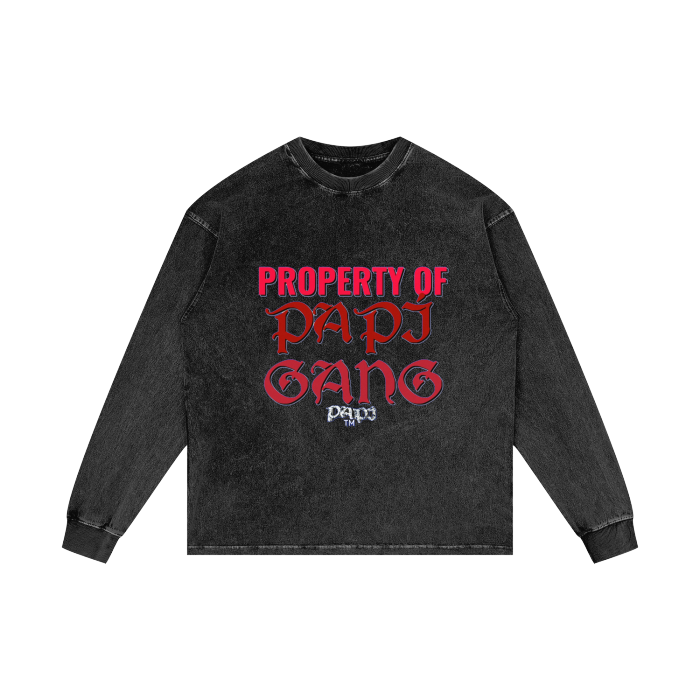 Acid Wash Oversize Long Sleeve T-Shirt - 250 GSM