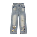Vintage Wash Distressed Denim Jeans