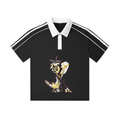 Contrast Collar Short-Sleeve Polo Shirt