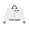 Striped Rib Collar Zip Jacket