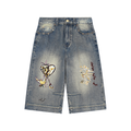 Vintage Wash Baggy Denim Shorts