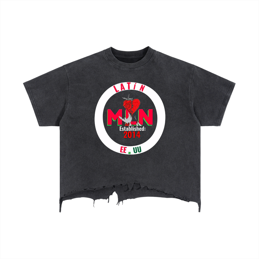 Vintage Wash Boxy Distressed Hem T-Shirt