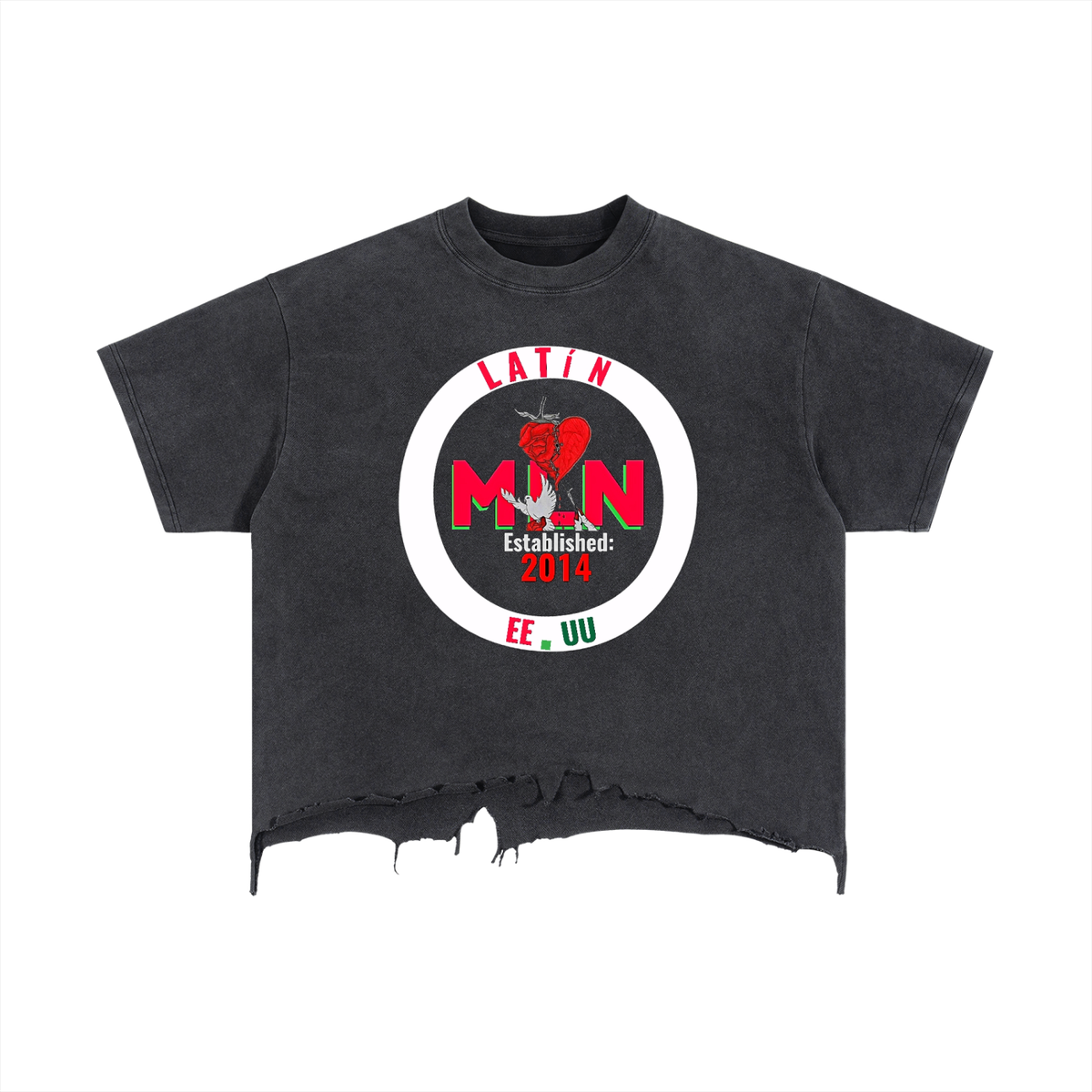 Vintage Wash Boxy Distressed Hem T-Shirt