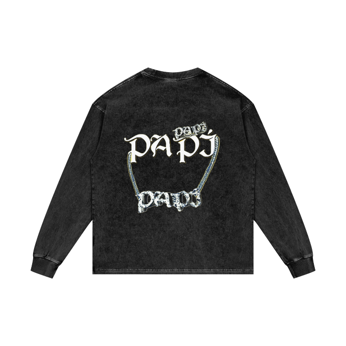 Acid Wash Oversize Long Sleeve T-Shirt - 250 GSM